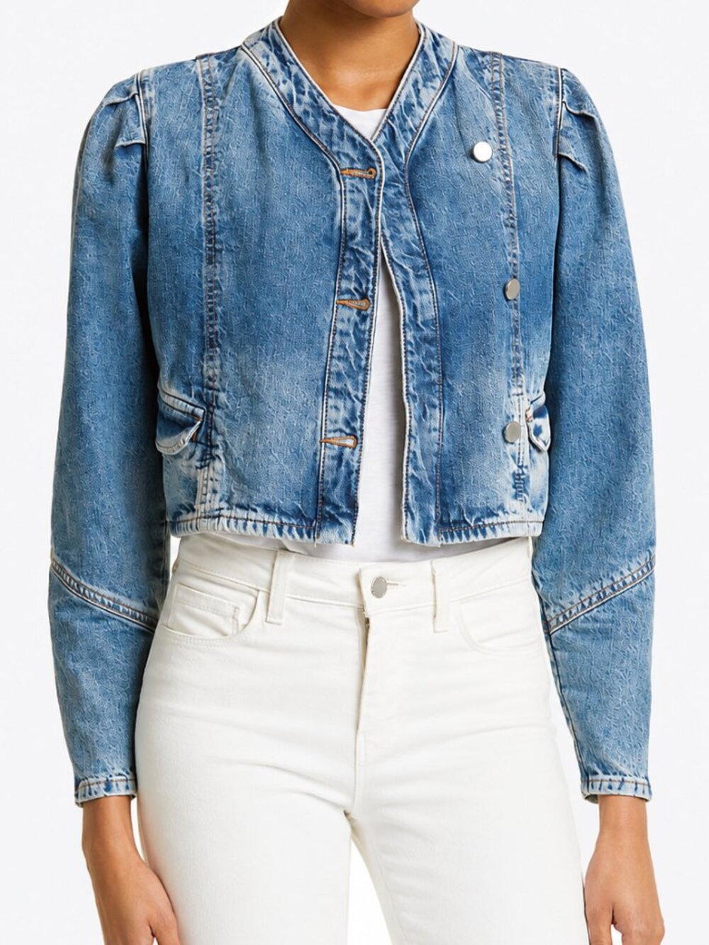 ba&sh Daisy Light Wash Denim Jacket Size S